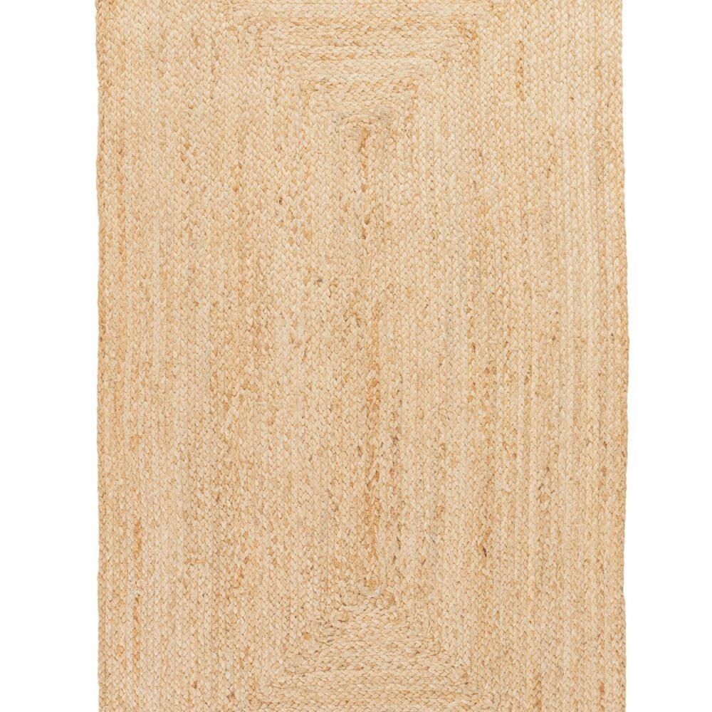 Tappeto in fibra di juta naturale, perfetto per ambienti eleganti e rustici, originale e durevole.