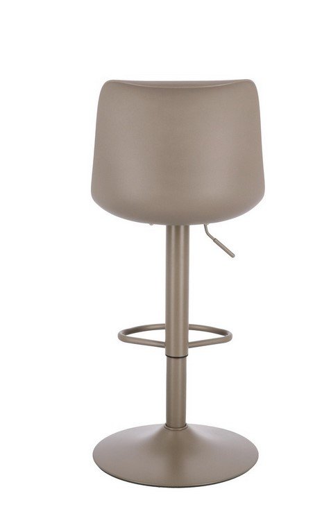 SGABELLO BAR LOWELL CAFFE2 - JOLLYGIUNCO Grey adjustable bar stool with a round base and a circular footrest, shown from the front.