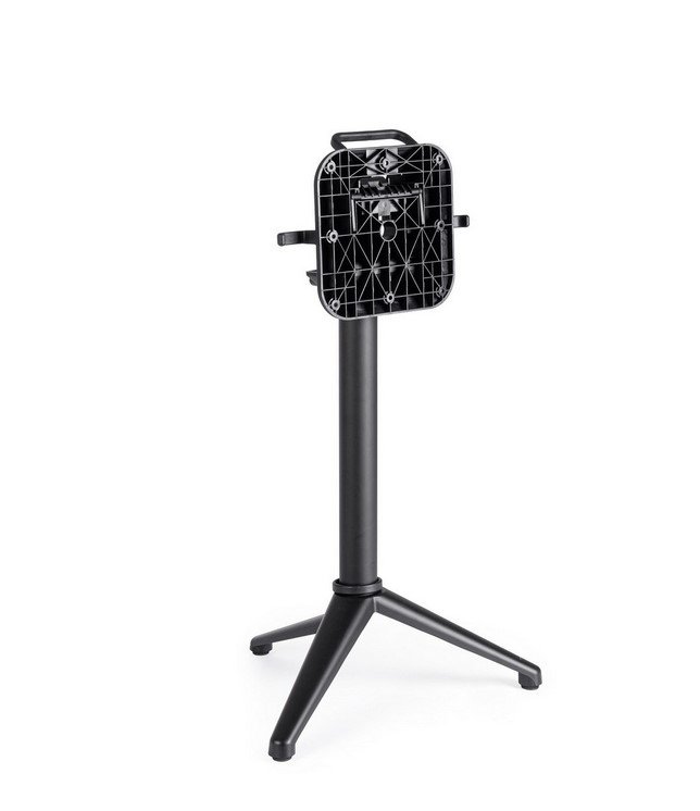 BASE TAVOLO ANNA NERO H721 - JOLLYGIUNCO Universal tablet holder mounted on a black vertical pole with a four-legged tripod base.