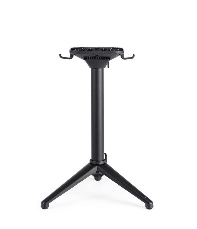 BASE TAVOLO ANNA NERO H722 - JOLLYGIUNCO Adjustable drum throne with a three‑legged tripod base on a vertical pole.