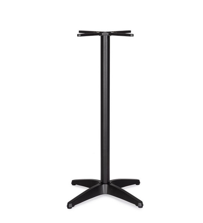 BASE TAVOLO DIANA ALLUM H1081 - JOLLYGIUNCO Black microphone stand with a vertical pole and four-legged base on a white background (empty, no microphone attached).