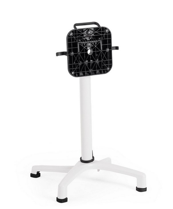 BASE TAVOLO ELSA BIANCO H721 - JOLLYGIUNCO White adjustable stand with a square black mounting plate on top for attaching a device.