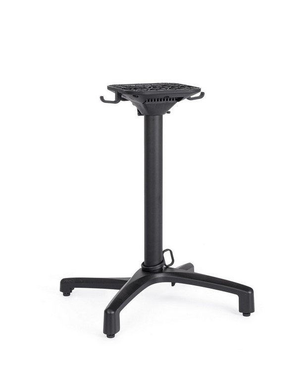BASE TAVOLO ELSA NERO H72 - JOLLYGIUNCO Black pedestal chair base with a central column and four-pronged legs on a white background