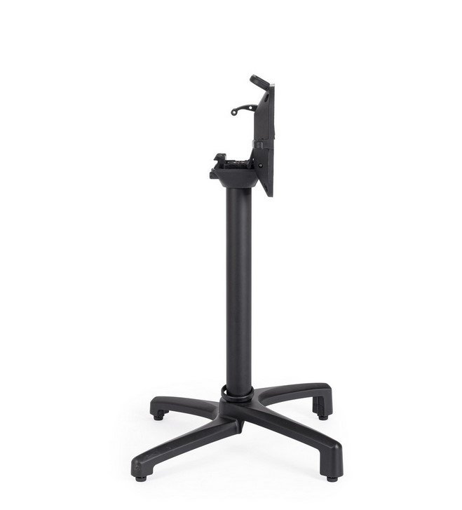BASE TAVOLO ELSA NERO H724 - JOLLYGIUNCO Black adjustable monitor/laptop stand with a vertical pole and a four‑leg base, mounting bracket at the top.