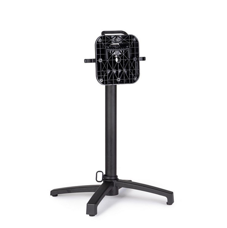 BASE TAVOLO MINERVA ALLUM H721 - JOLLYGIUNCO Adjustable stand with a square, grid-pattern mounting plate at the top and a four-legged base on the floor.