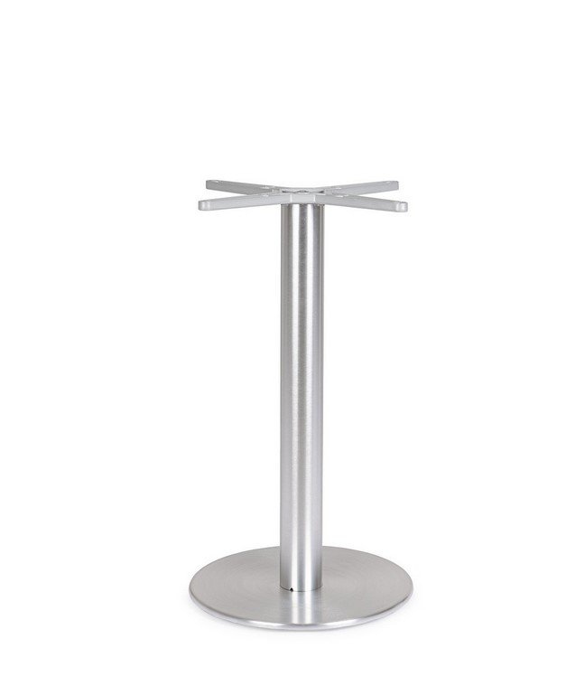 BASE TAVOLO VENERE ALLUM H722 - JOLLYGIUNCO Chrome pedestal table base with circular bottom and a four-arm top support for attaching a tabletop