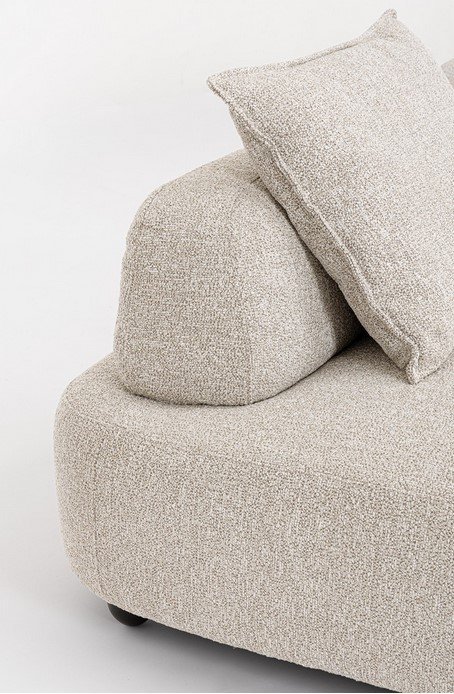 DIVANO 4+1P C-C ISIDE C-PENISOL5A - JOLLYGIUNCO Beige textured sofa with a loose back cushion resting against the armrest.