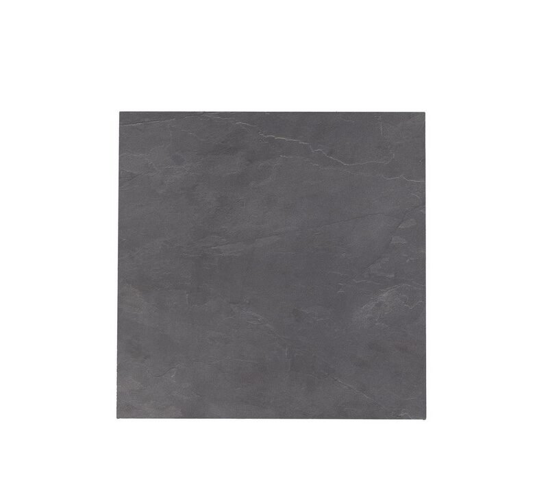 Square dark gray slate tile on a white background, showing subtle texture and veining.