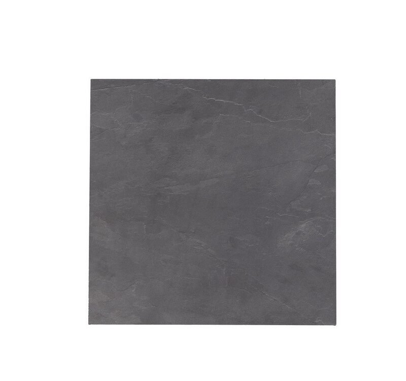 Dark gray slate tile square on a white background.