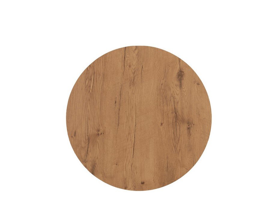 PIANO TAVOLO D70 HPL ROVERE NAT - JOLLYGIUNCO Round wooden tabletop with natural grain, viewed from above on a white background.