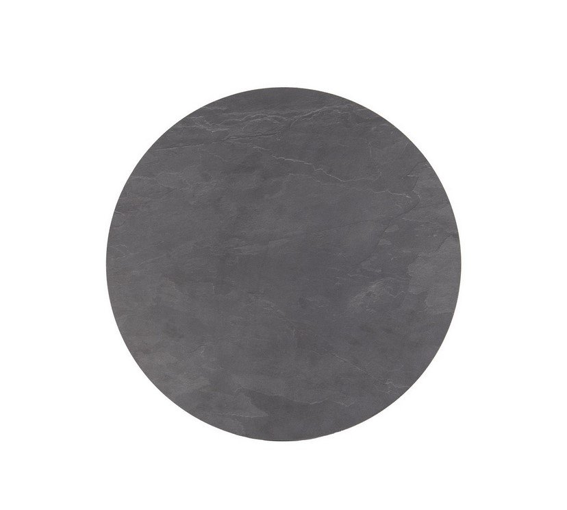 PIANO TAVOLO D80 HPL ARDESIA - JOLLYGIUNCO Dark gray circular marble disc with subtle veining on a white background.