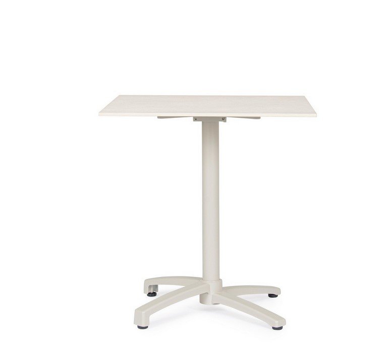 TAVOLO BAR CLARET 70X70 SINT WALL1 - JOLLYGIUNCO White adjustable-height work table with a square top on a wheeled, four-legged base.